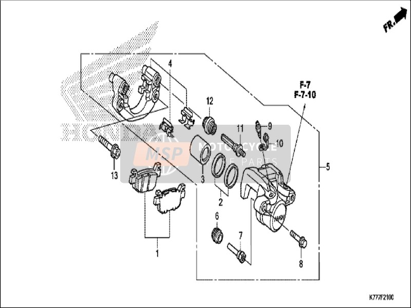 Honda SH125AD 2019 Pinza de freno trasero para un 2019 Honda SH125AD